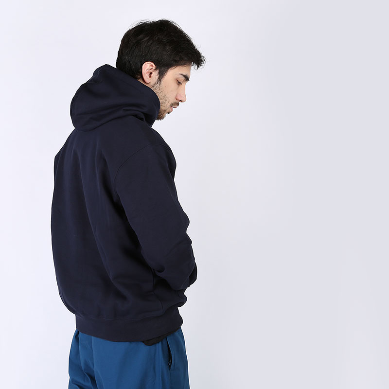 мужская синяя толстовка Carhartt WIP Hooded Carhatt Sweat I027093-navy/orng - цена, описание, фото 3